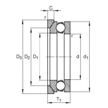 FAG Axial deep groove ball Bearings - 53224 + U224