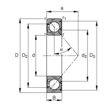 FAG Angular contact ball Bearings - 7008-B-XL-2RS-TVP