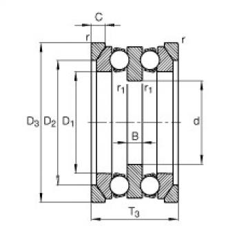 FAG Axial deep groove ball Bearings - 54311 + U311