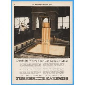 1926 Timken Roller Bearing Canton OH Steel Mill Molten Metal Overhead Crane Ad