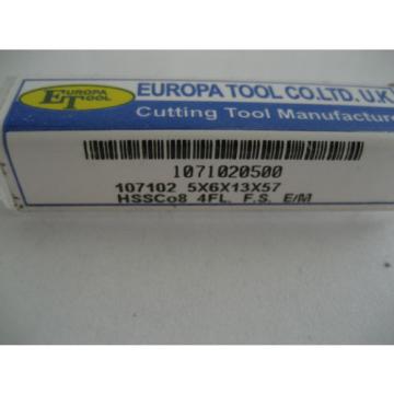 5mm HSSCo8 4 FLT END MILL EUROPA TOOL / CLARKSON 1071020500 NEW &amp; BOXED #41