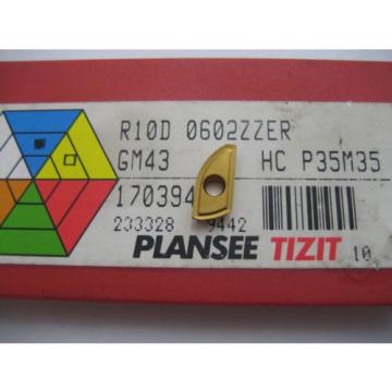 10 x R10D 0602ZZER GM43 HC P35 M35 PLANSEE TIZIT SOLID CARBIDE MILL INSERTS #77