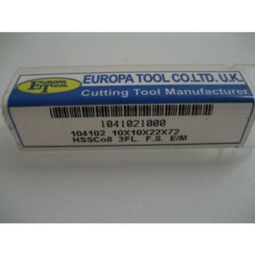 10mm HSSCo8 3 FLT SLOT DRILL / END MILL EUROPA TOOL / CLARKSON 1041021000 #61