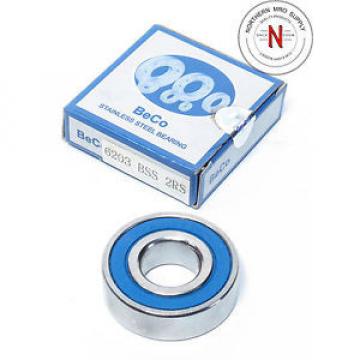 BeCo 6203-BSS-2RS STAINLESS STEEL DOUBLE SEAL BEARING 40mm x 17mm x 12mm, FIT C0