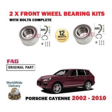 FOR PORSCHE CAYENNE 2002-&gt;NEW 2 X FRONT WHEEL BEARING KIT WITH FITTING BOLTS SET