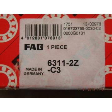New FAG 6311-2Z-C3 NIB