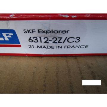 SKF 6312 2Z C3 Radial Bearing, Single Row (FAG, SNA, NTN, NSK, TIMKEN 312KDD)