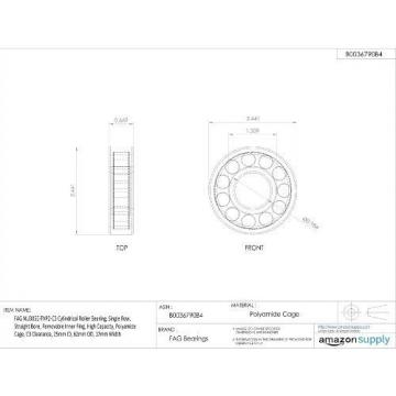 FAG Bearings FAG NU305E-TVP2-C3 Cylindrical Roller Bearing, Single Row, Straight