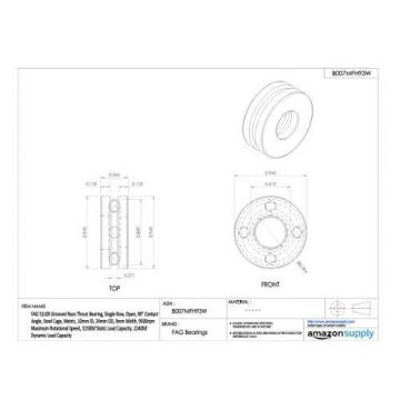 FAG Bearings FAG 51100 Grooved Race Thrust Bearing, Single Row, Open, 90°