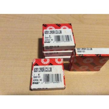 5-FAG,Bearings#6201.2RSR.C3.L8,30day warranty, free shipping lower 48!