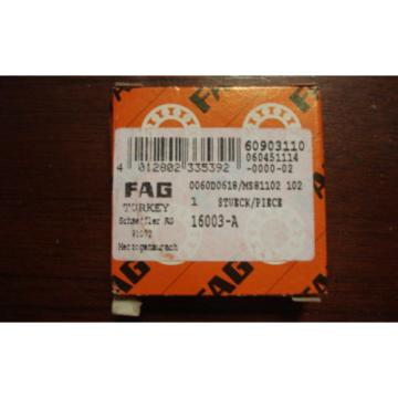 FAG, Open Deep Groove Ball Bearing, 17mm x 35mm x 8mm, 16003-A /5020eHE1