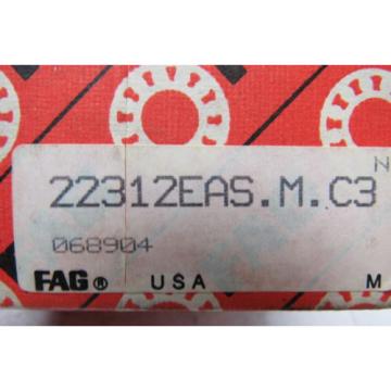 Fag 22312EAS.M.C3 Spherical Roller Bearing  60 mm ID x 130 mm OD x 46 mm Wide