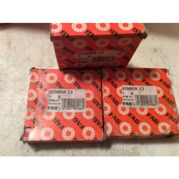 3-FAG /Bearings #6208RSR.c3,30 day warranty, free shipping lower 48!