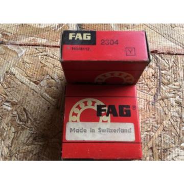 2-Fag  Bearings, Cat# 2304 ,comes w/30day warranty, free shipping