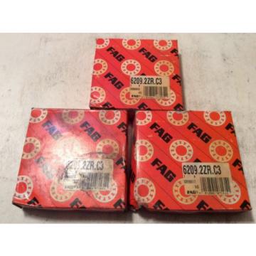 3-FAG /Bearings #6209.2ZR.C3 ,30 day warranty, free shipping lower 48!